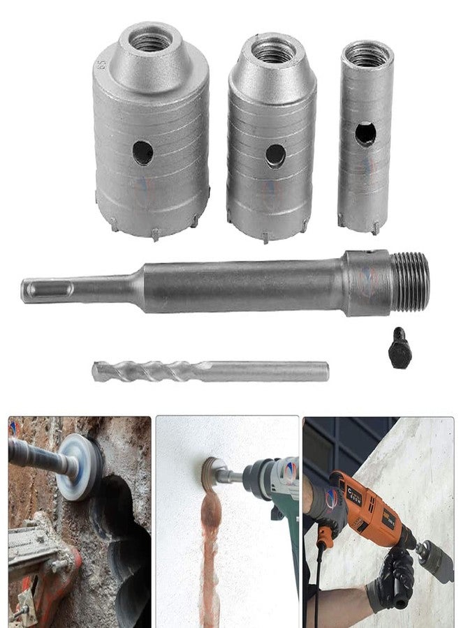 Mass Pro 1Rod 300mm SDS Plus Shank + 3 Size's (30/40/50mm) Concrete Hole Saw Cutter Drilling Bits Combo Set - Image 3